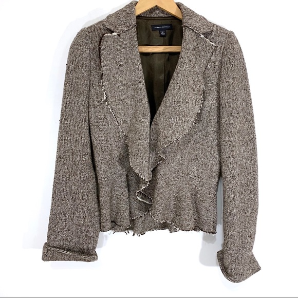 Banana Republic Jackets & Blazers - Banana Republic Brown Ruffle Wool Blend Blazer